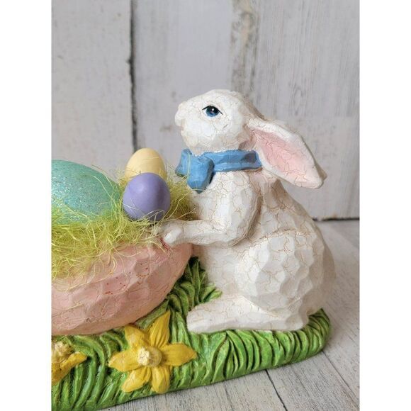 Folk art Easter bunny egg lay rustic home decor - Picture 9 of 12